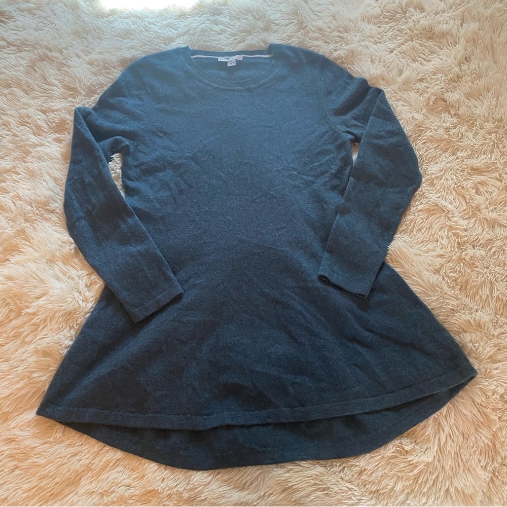 Isaac Mizrahi Live! Teal Blue 100% Cashmere Tunic Sweater M Cozy Quiet Luxury